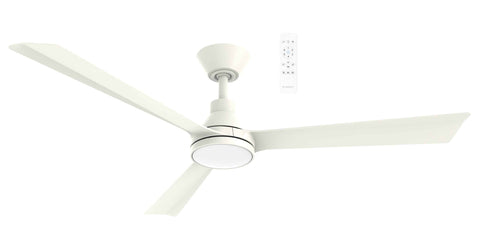 Riviera 52 3 Blade DC Smart Ceiling Fan with Dim 15w CCT LED Light White