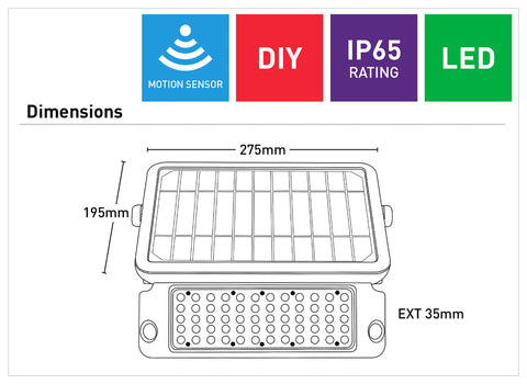 Defender 10w LED Solar Floodlight - Large