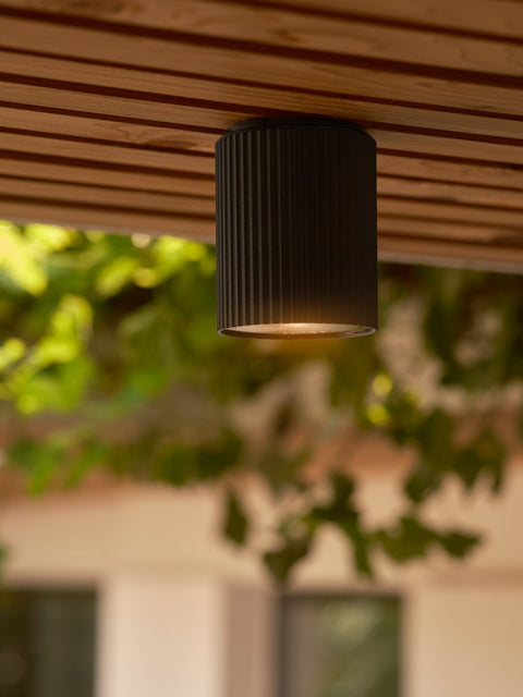 Kyklop Ripple Ceiling Black Aluminium IP54 GU10