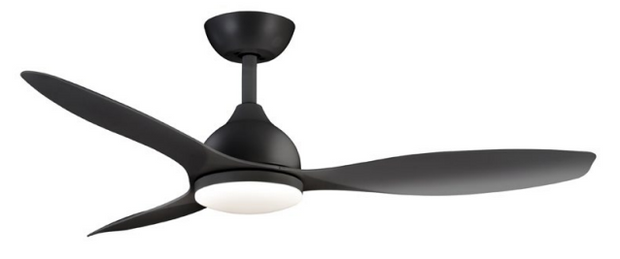 Elite 52 3 Blade DC Smart Ceiling Fan Black with Dimmable CCT LED Light