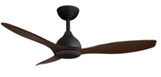 Elite 52 3 Blade DC Smart Ceiling Fan Black with Walnut