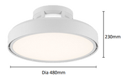 Fantom DC 480mm Bladeless Smart Close to Ceiling Fan White with Dimmable CCT LED Light