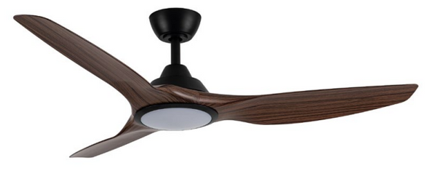 Impact DC 52 Smart Ceiling Fan Black and Walnut with Dimmable CCT LED Light