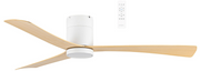 Metro 52 DC Smart Hugger Ceiling Fan Matt White and Oak with CCT LED Light