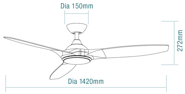 Newport DC 56 3 ABS SMART Ceiling Fan Matt White