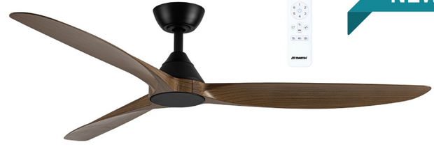 Seaforth DC 52 Smart Ceiling Fan Matt Black and Teak