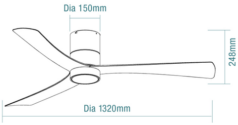 Metro 52 DC Smart Hugger Ceiling Fan Matt White and Oak with CCT LED Light