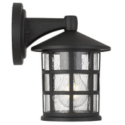 Nadira IP43 Wall Light Black with Clear Seeded Glass