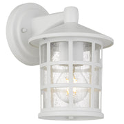 Nadira IP43 Wall Light White with Clear Seeded Glass