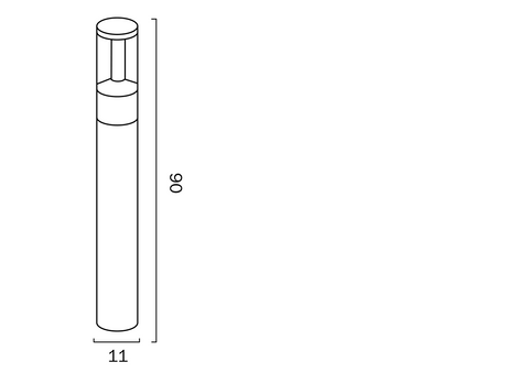 Nepean 90cm Bollard 12w LED 4000K IP54 Silver