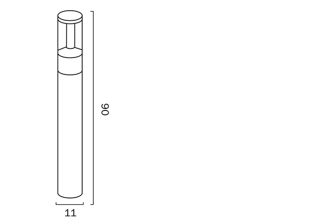 Nepean 90cm Bollard 12w LED 4000K IP54 Silver
