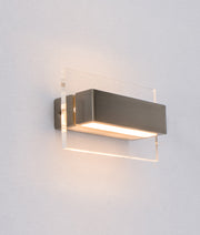 New York 6W 3000K WW LED Up/Down Wall Light Clear and Satin Nickel
