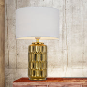 Nisha Table Lamp Gold and White