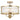 NOREL 4xE14 Antique Gold with Clear Ripple Glass Pendant and CTC