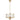NOREL 4xE14 Antique Gold with Clear Ripple Glass Pendant and CTC