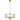 NOREL 6xE14 Antique Gold with Clear Ripple Glass Pendant and CTC