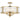 NOREL 6xE14 Antique Gold with Clear Ripple Glass Pendant and CTC
