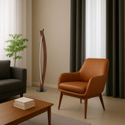 Norse 18w 3000K LED Floor Lamp Black and Walnut