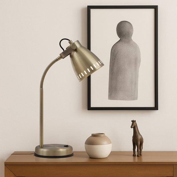NOVA Antique Brass E27 Adjustable Table Lamp