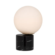 Novio Black Marble Table Lamp with Opal Glass