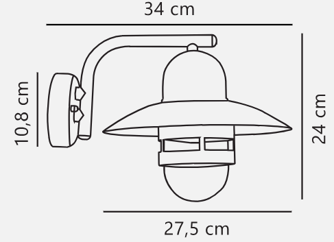 Nibe IP54 Galvanized Steel and Glass Wall Light