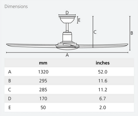 Noosa 52 DC Ceiling Fan White With Blackbutt and LED Light