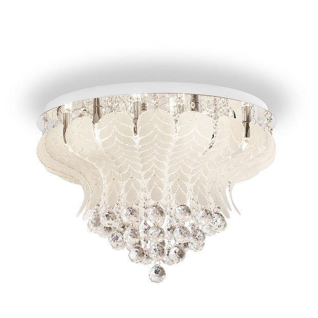 Odessa 60 Close to Ceiling Light Chrome, White and Clear