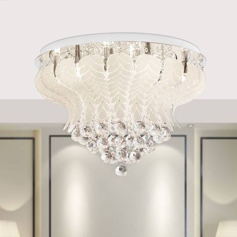 Odessa 60 Close to Ceiling Light Chrome, White and Clear