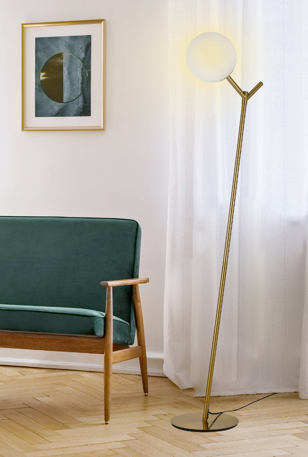 Ohh Floor Lamp Antique Gold and Opal
