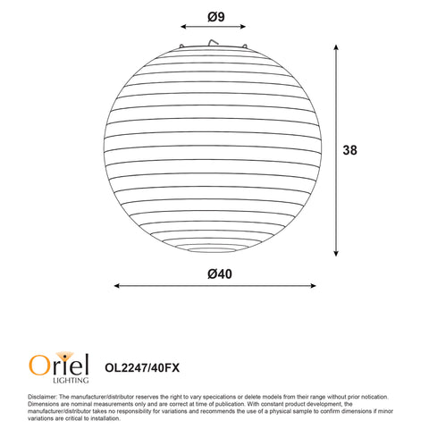 KANTO.40 40cm Round Flax Linen Shade Only