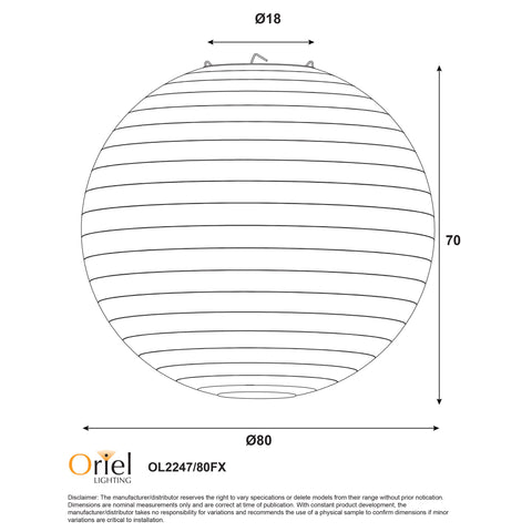 KANTO.80 80cm Round Flax Linen Shade Only
