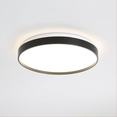 Leena 38cm 24w LED CCT Dimmable Black Trim Oyster Light
