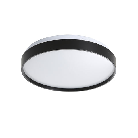 Leena 38cm 24w LED CCT Dimmable Black Trim Oyster Light