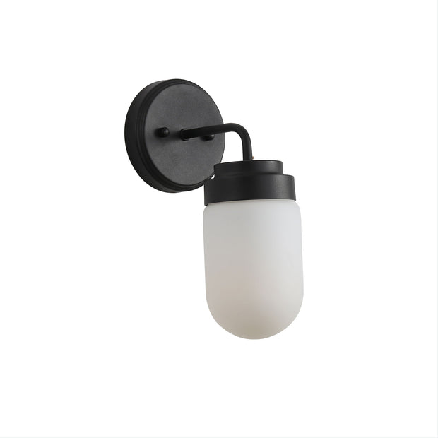 Dunburn Vanity Wall Light Black/Opal