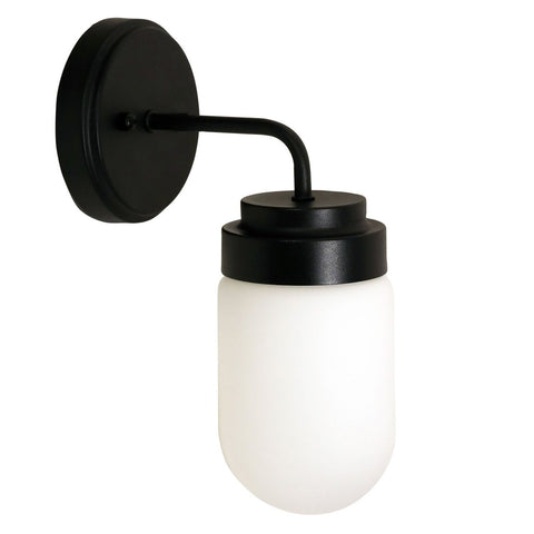 Dunburn Vanity Wall Light Black/Opal