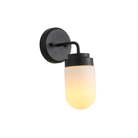 Dunburn Vanity Wall Light Black/Opal