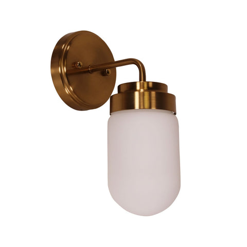 Dunburn Vanity Wall Light Satin Brass/Opal