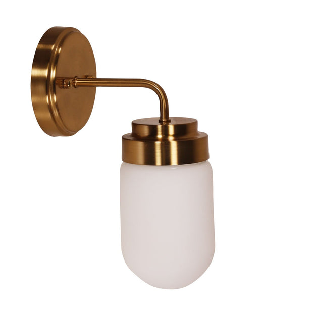 Dunburn Vanity Wall Light Satin Brass/Opal