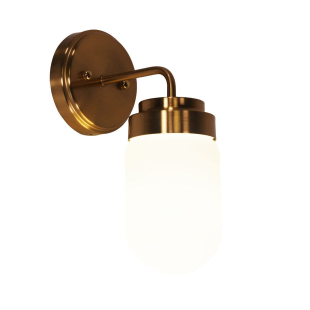 Dunburn Vanity Wall Light Satin Brass/Opal