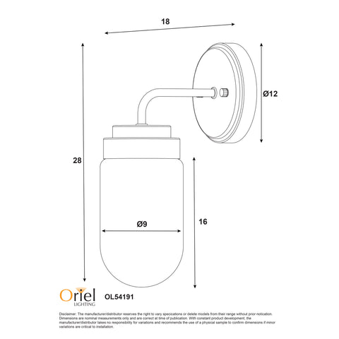 Dunburn Vanity Wall Light White/Opal