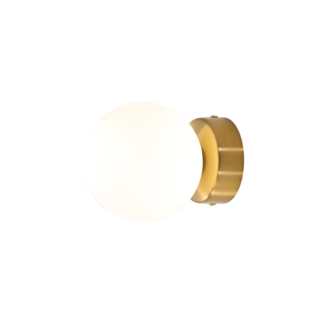 Globo Wall Light Satin Brass/Opal Matt