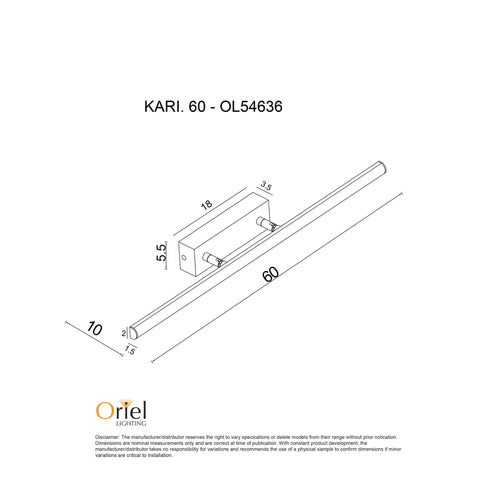 Kari 60 Vanity Light Chrome