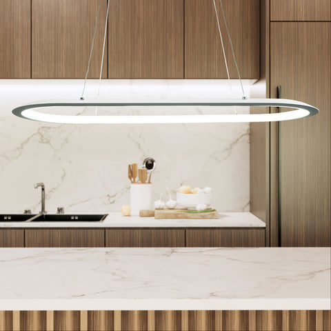 Ovale CCT LED Pendant White