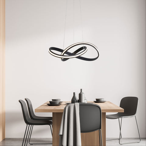 Spira CCT LED Pendant Black