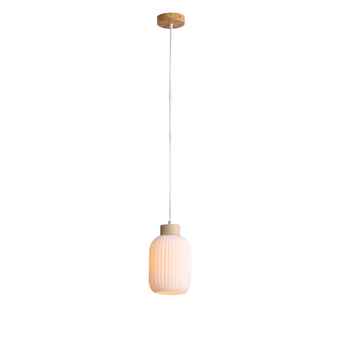 Bolli 130 Opal Matt Pendant With Wood