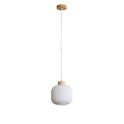 Bolli 200 Opal Matt Pendant With Wood