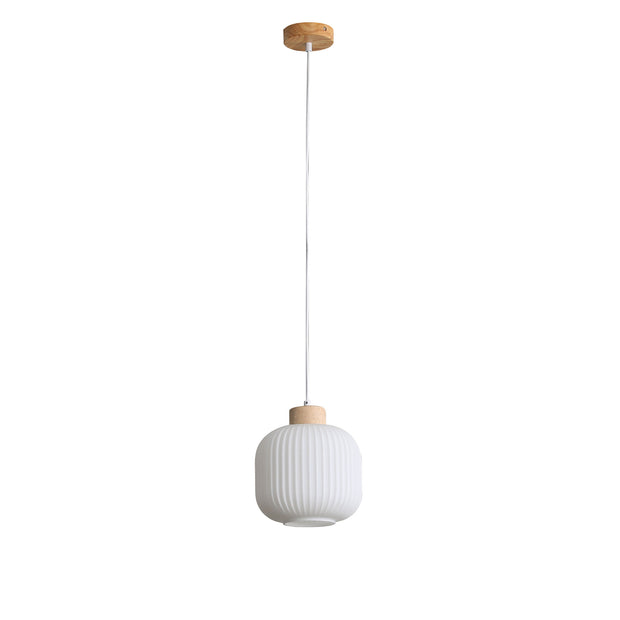 Bolli 200 Opal Matt Pendant With Wood