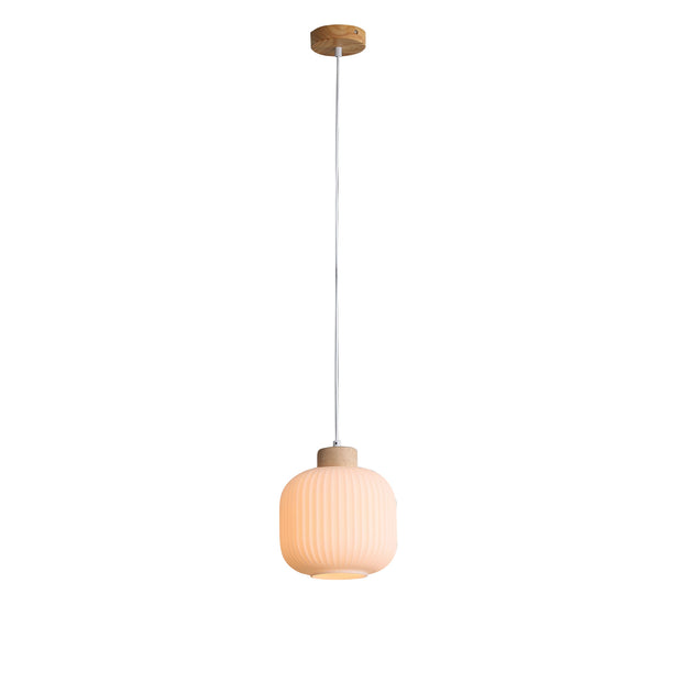 Bolli 200 Opal Matt Pendant With Wood