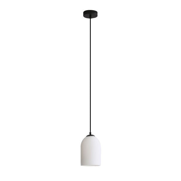 ARLEY Black with Opal Matt Glass E27 Pendant