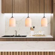 ARLEY Black with Opal Matt Glass E27 Pendant